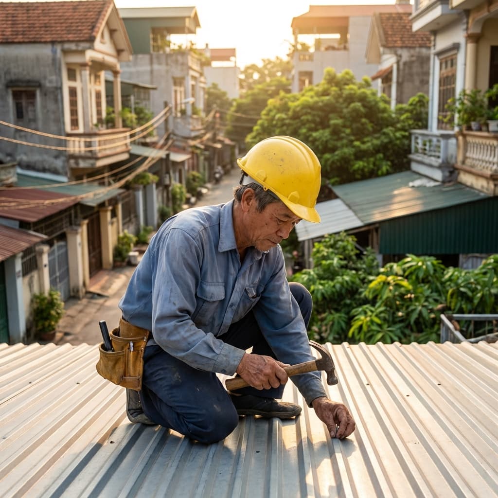 Thi công mái tôn cửa sắt chuyên nghiệp tại Việt Nam