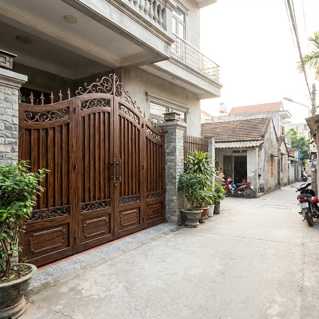 Cửa Sắt Giả Gỗ Cao Cấp